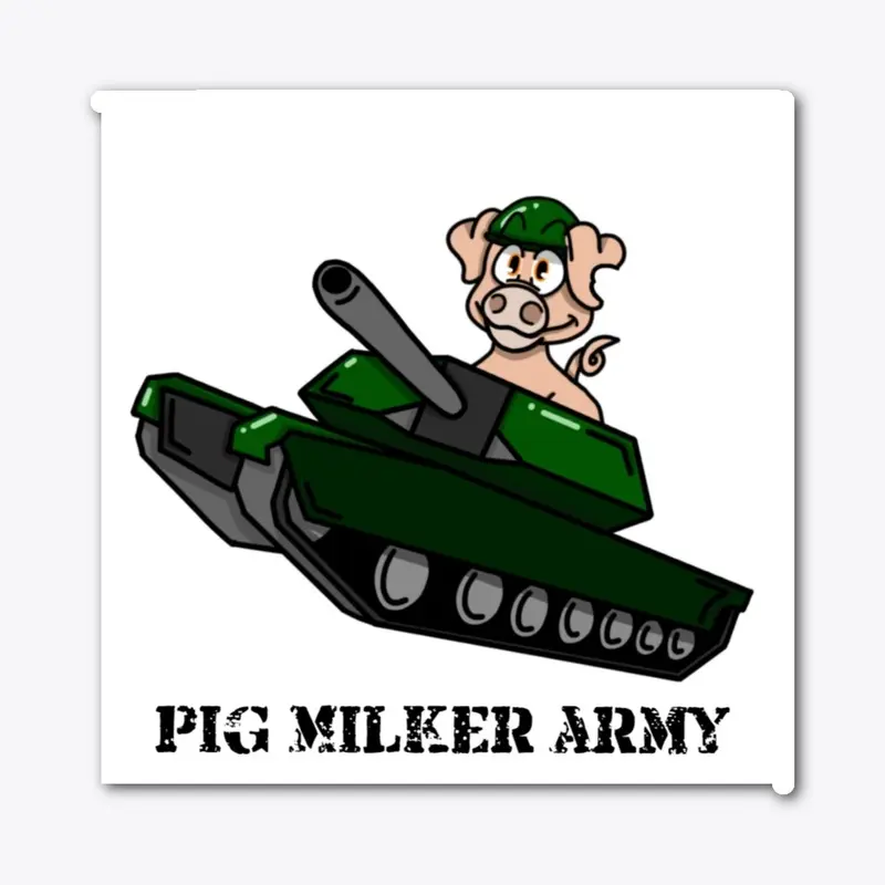 Pig Milker Army Sticker